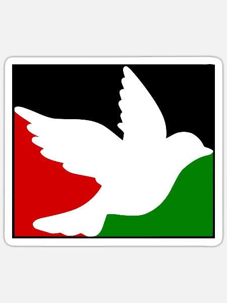 Free palestine - Sticker taille S (10 x 10 cm) - blanc mat