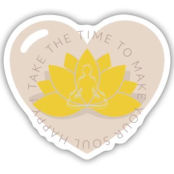 Yoga Lotus Flower - Sticker size S (10 x 10 cm) - white matte - Front