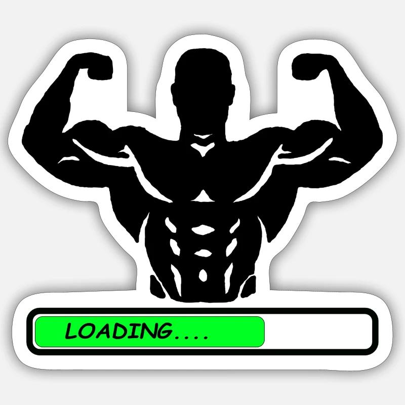Muscle Loading - Sticker size S (10 x 10 cm) - white matte
