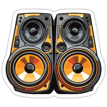 Musik Bass Boxen Symbol Party - Sticker Größe S (10 x 10 cm) - Mattweiß - Vorne