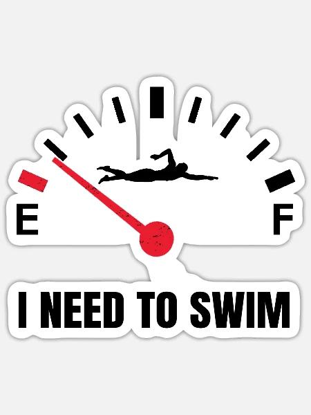 Schwimmer Schwimmen Schwimmsport Idee - Sticker Größe S (10 x 10 cm) - Mattweiß