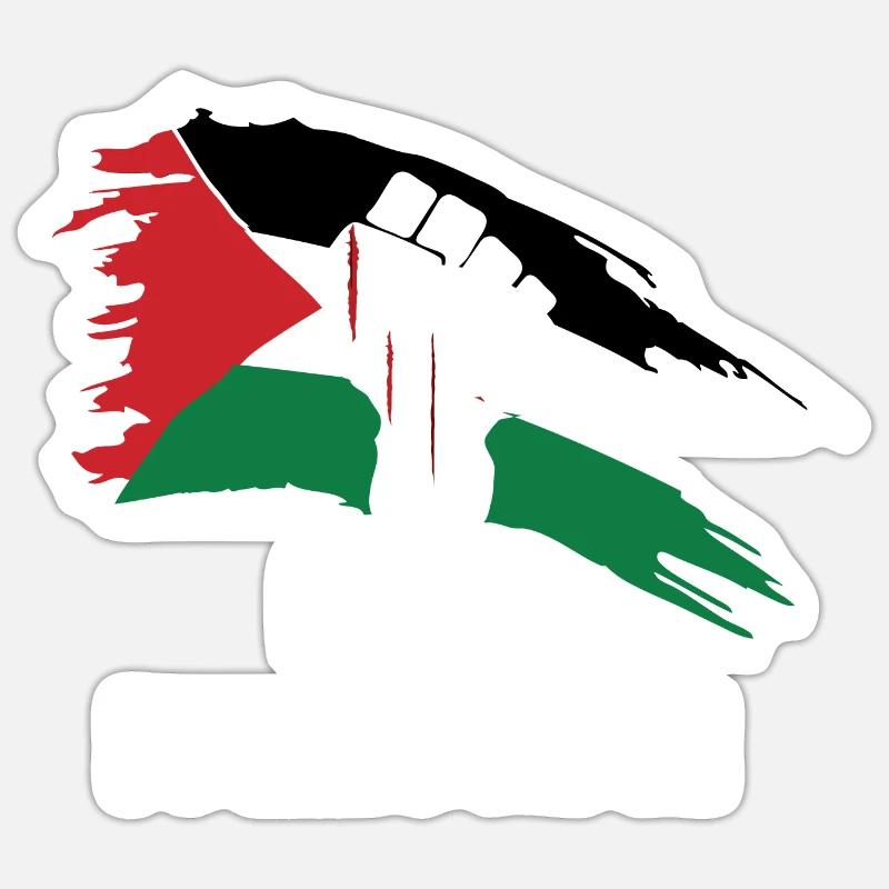 Palestine libre - Sticker taille S (10 x 10 cm) - blanc mat