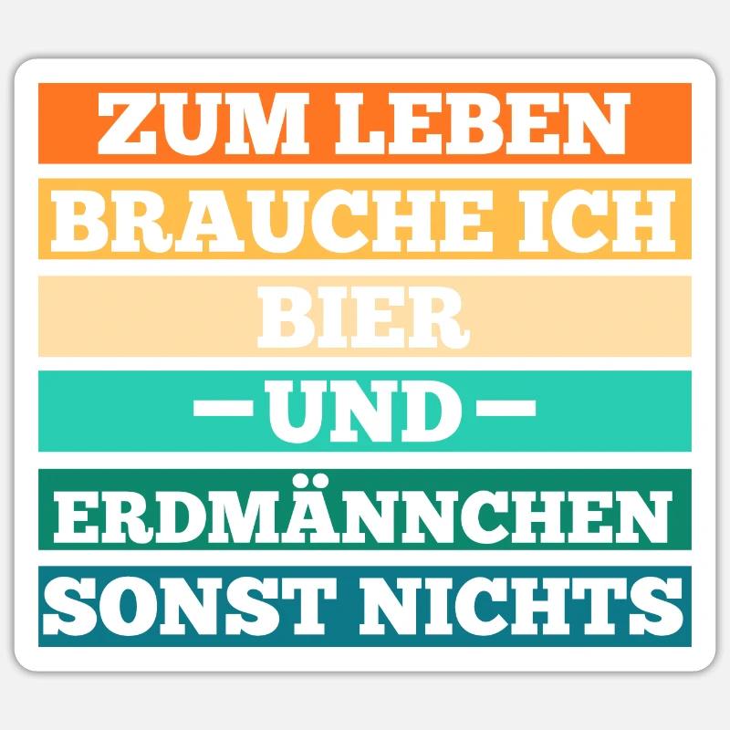 Bier Erdmännchen - Sticker Größe S (10 x 10 cm) - Mattweiß