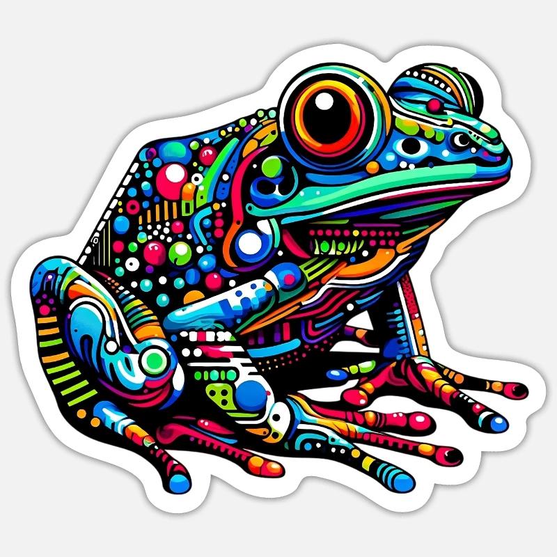 Frosch - Sticker Größe S (10 x 10 cm) - Mattweiß