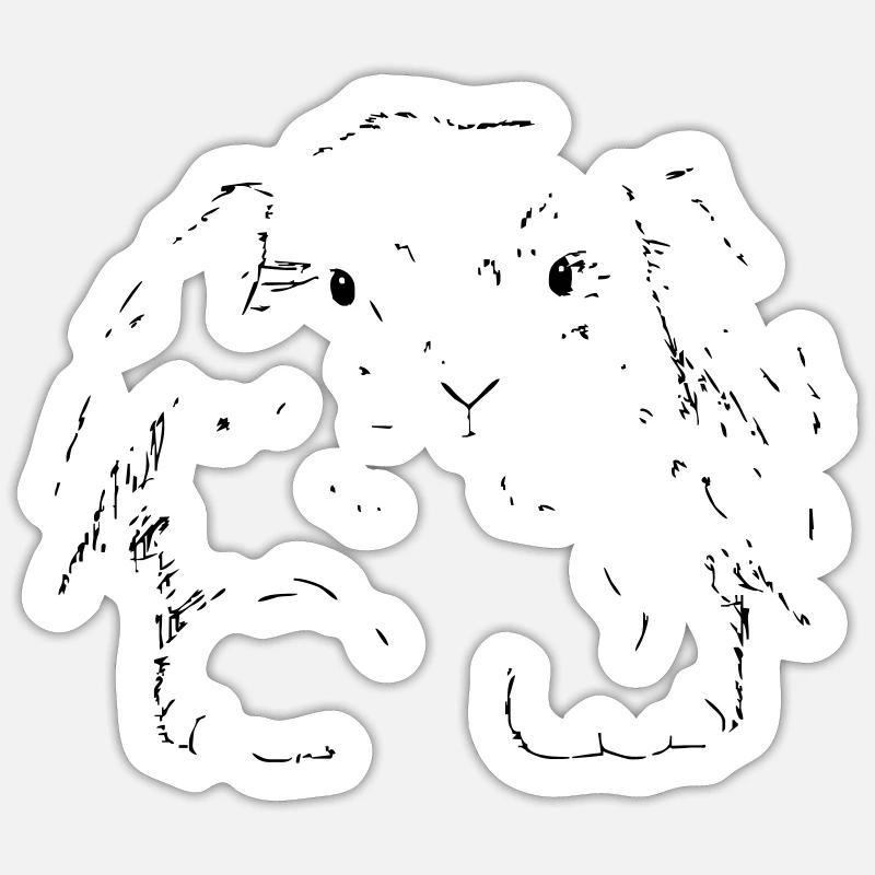 Hase - Sticker Größe S (10 x 10 cm) - Mattweiß