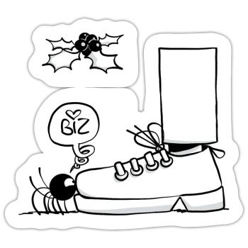 Beth die Spinne - Der Kuss unter dem Mistelzweig - Sticker Größe S (10 x 10 cm) - Mattweiß - Vorne