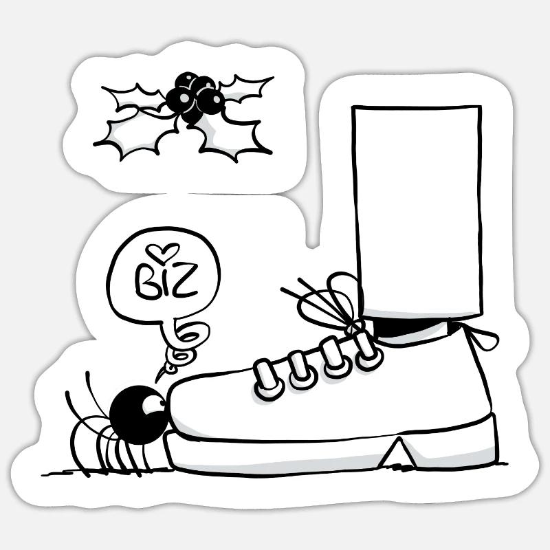 Beth l'araignée - le bisou sous le gui Sticker taille S (10 x 10 cm)