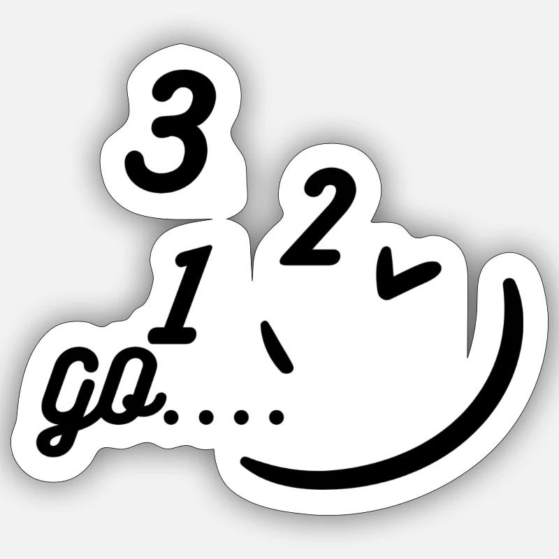 3 2 1 GO... Sticker Größe S (10 x 10 cm)