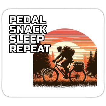 Retro Sunset Bikepacking Adventure Forest Trail - Sticker size S (10 x 10 cm) - white matte - Front