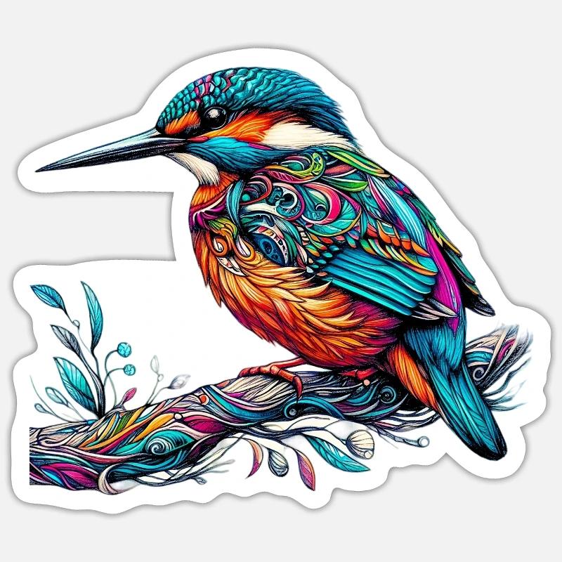 Kingfisher - Sticker size S (10 x 10 cm) - white matte