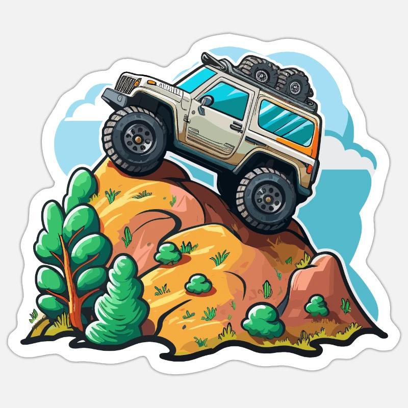 Le grimpeur tout-terrain Sticker taille S (10 x 10 cm)