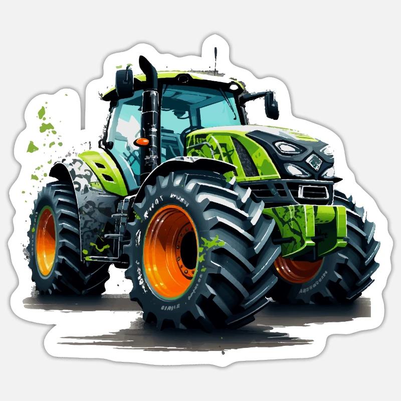 Tracteurs Agriculteurs et Agriculteurs Conception de tracteurs - Sticker taille S (10 x 10 cm) - blanc mat