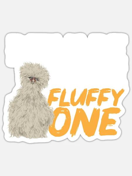 Seidenhuhn Silkie Chicken - Sticker Größe S (10 x 10 cm) - Mattweiß