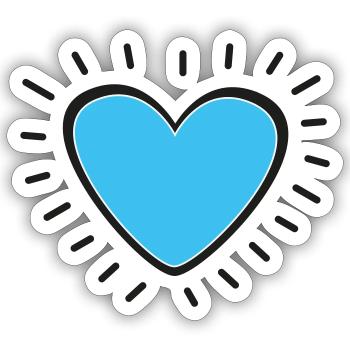 Herz hellblau - Sticker Größe S (10 x 10 cm) - Mattweiß - Vorne