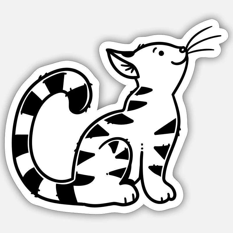 Cartoon Kitten - Sticker size S (10 x 10 cm) - white matte