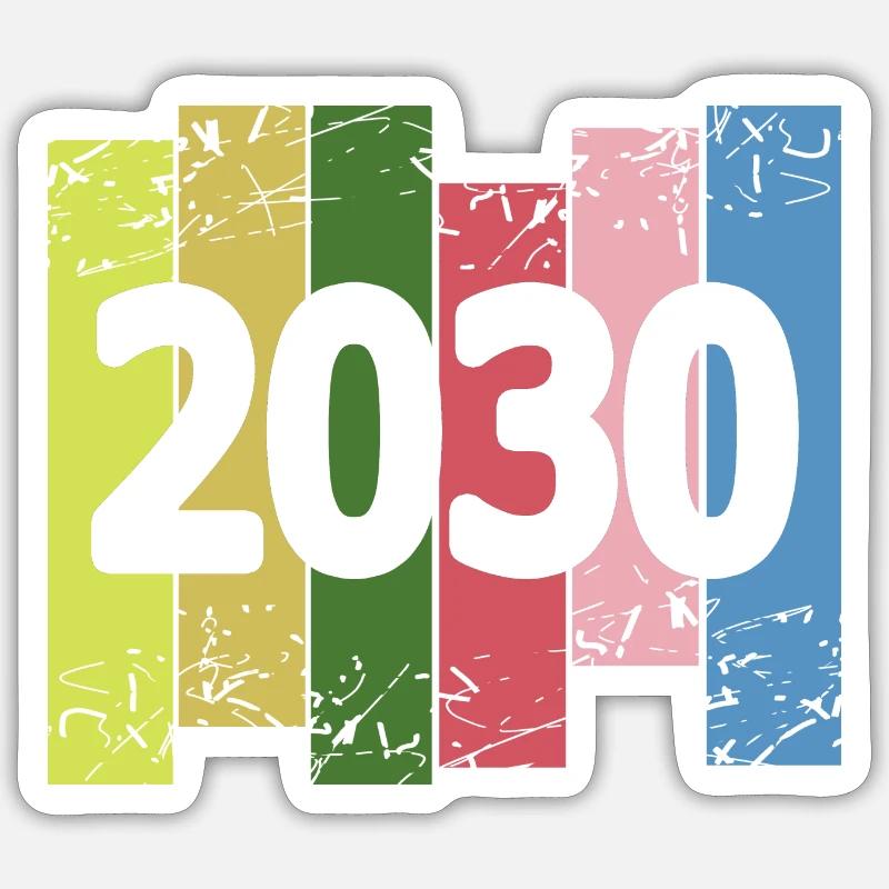 2030 - Sticker Größe S (10 x 10 cm) - Mattweiß