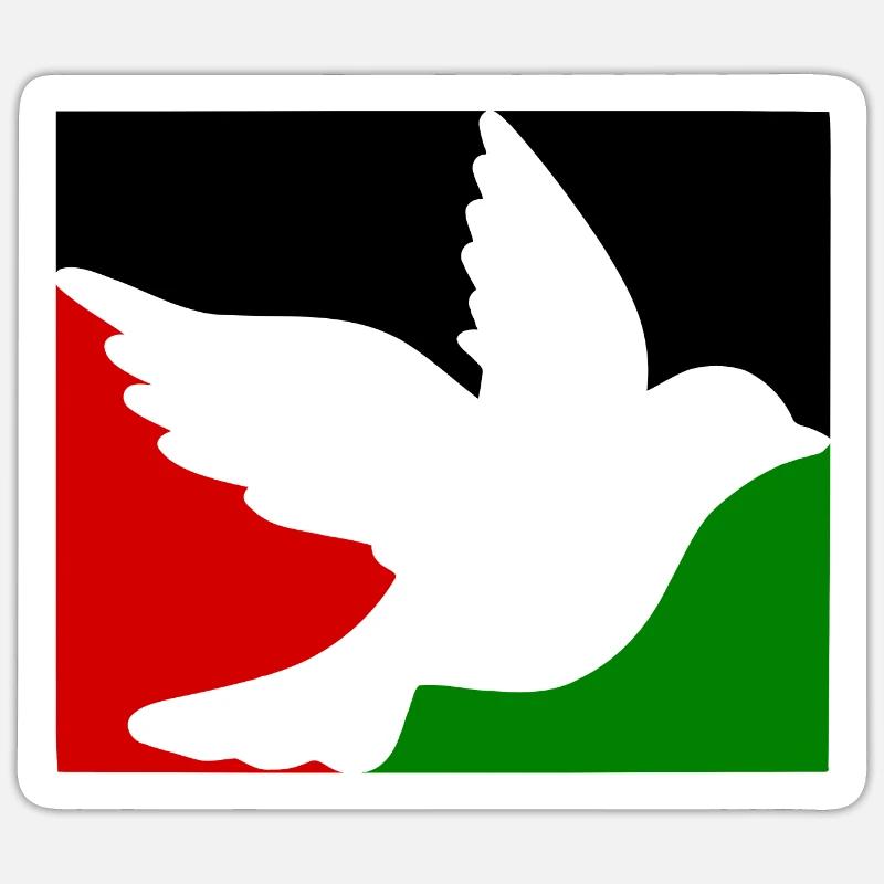 Free palestine - Sticker taille S (10 x 10 cm) - blanc mat