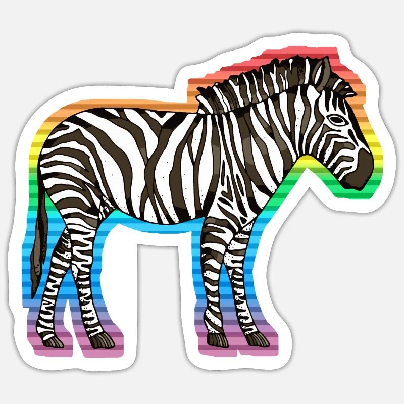Zebra - Sticker Größe S (10 x 10 cm) - Mattweiß