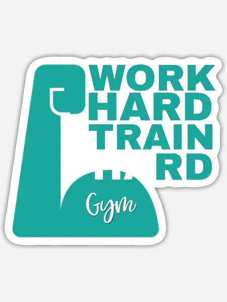 work hard train hard - Sticker Größe S (10 x 10 cm) - Mattweiß
