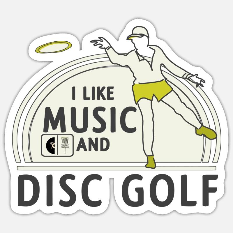Musique - Disc Golf - Sticker taille S (10 x 10 cm) - blanc mat