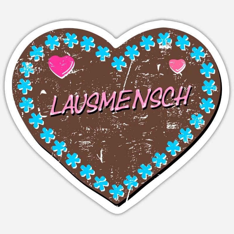 Lausmensch - Mädchen - Lebkuchenherz - Dirndl Sticker Größe S (10 x 10 cm)