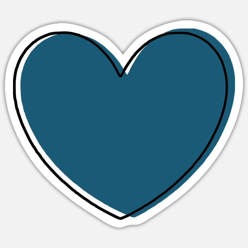 blue heart gift - Sticker size S (10 x 10 cm) - white matte