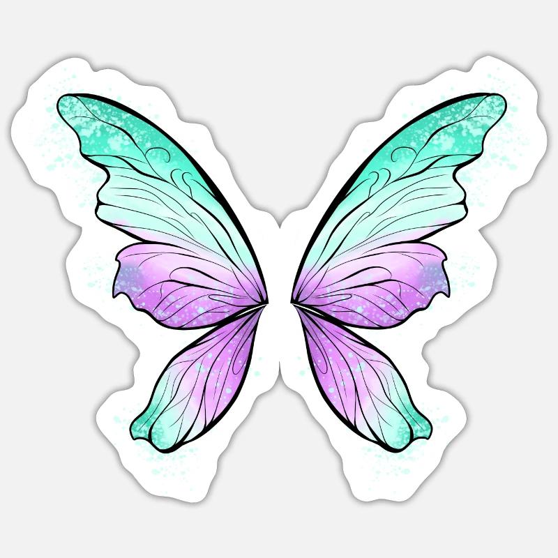 Ailes de fée - Sticker taille S (10 x 10 cm) - blanc mat