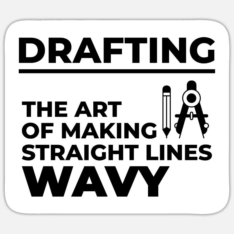 Architecte dessin lignes ondulées construction drôle Sticker taille S (10 x 10 cm)