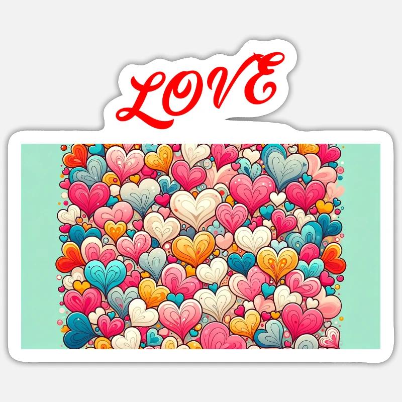 Love - Sticker taille S (10 x 10 cm) - blanc mat