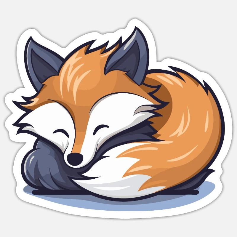 Sleeping Fox Sticker size S (10 x 10 cm)