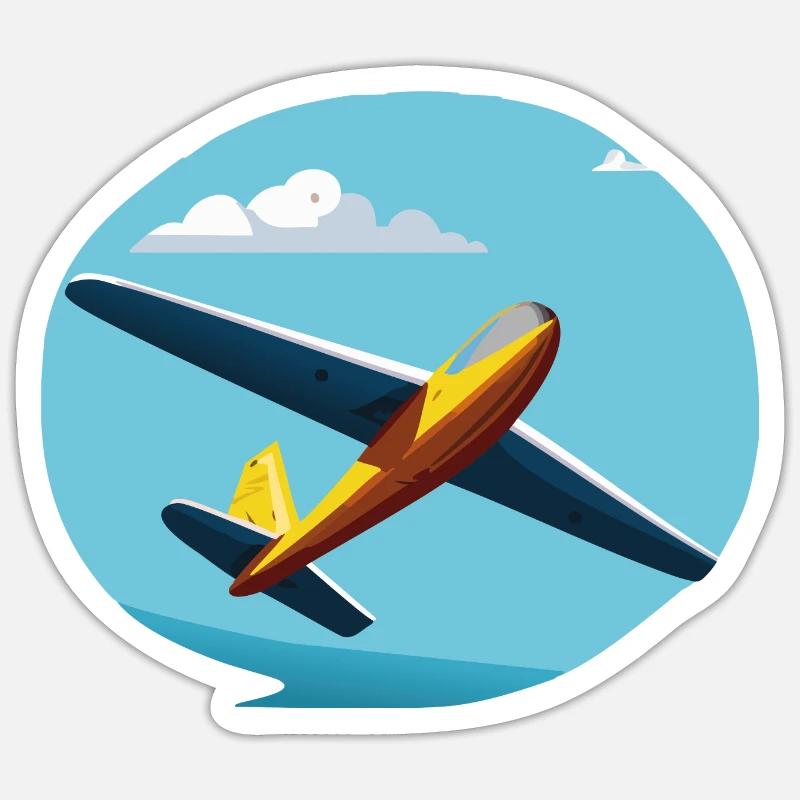 Planeur jaune Sticker taille S (10 x 10 cm)