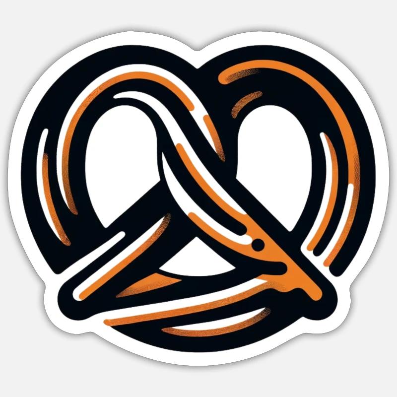 Bretzel - Sticker taille S (10 x 10 cm) - blanc mat