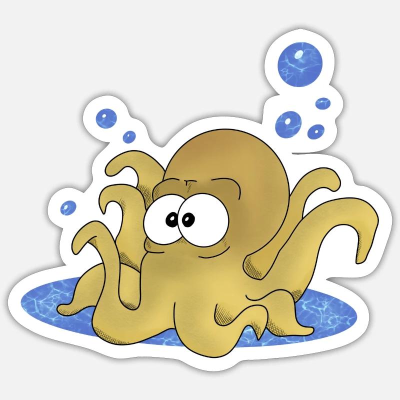 Octopus - Sticker size S (10 x 10 cm) - white matte