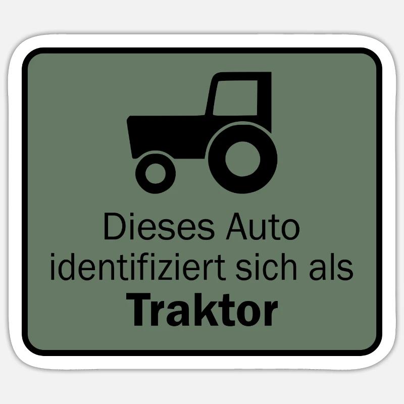 Dieses Auto Identifiziert Sich Als Traktor - Sticker Größe S (10 x 10 cm) - Mattweiß