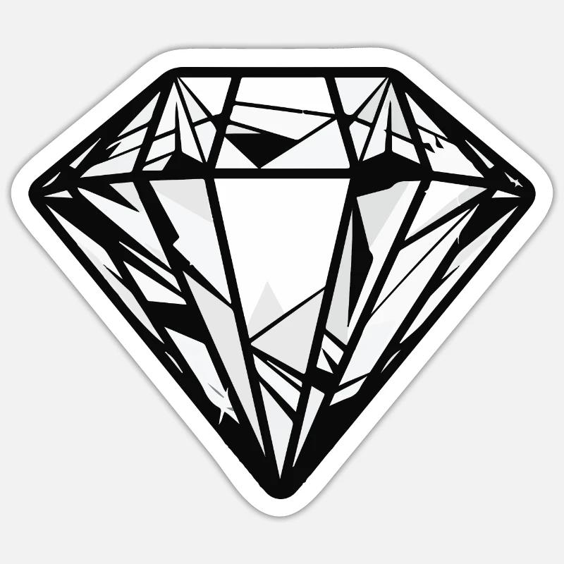 Bijou en diamant - Sticker taille S (10 x 10 cm) - blanc mat