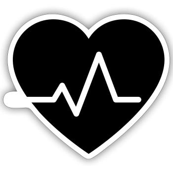 Cardiology Heart Icon - Sticker size S (10 x 10 cm) - white matte - Front