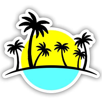 Beach Palms 3 - Sticker size S (10 x 10 cm) - white matte - Front