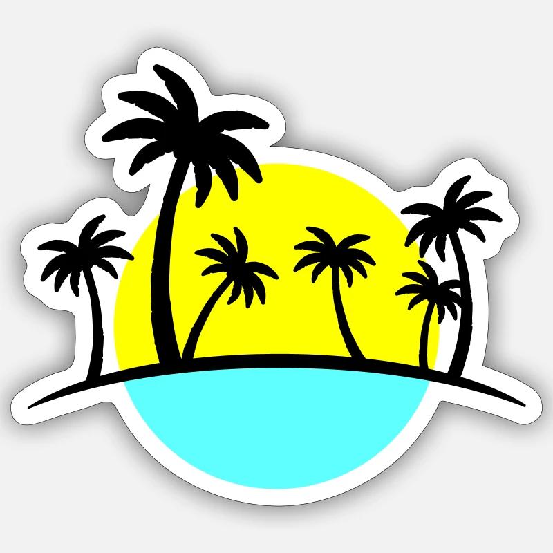 Beach Palms 3 - Sticker size S (10 x 10 cm) - white matte