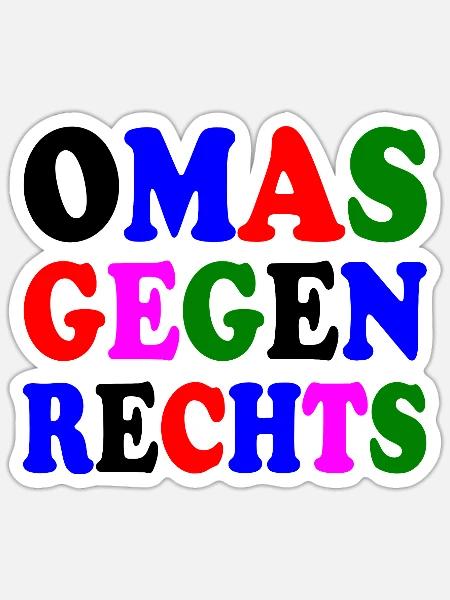 Omas gegen rechts - Sticker Größe S (10 x 10 cm) - Mattweiß