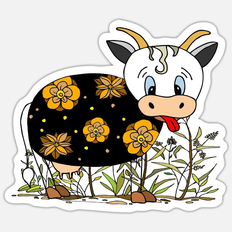Kuh - Sticker Größe S (10 x 10 cm) - Mattweiß