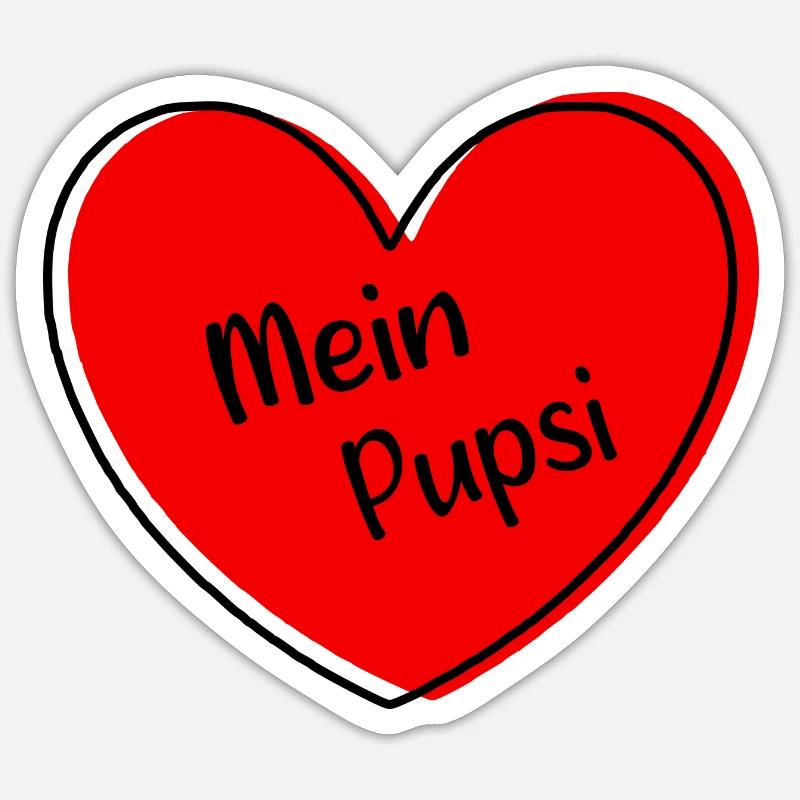 rotes Herz rot Geschenk Valentinstag - Sticker Größe S (10 x 10 cm) - Mattweiß