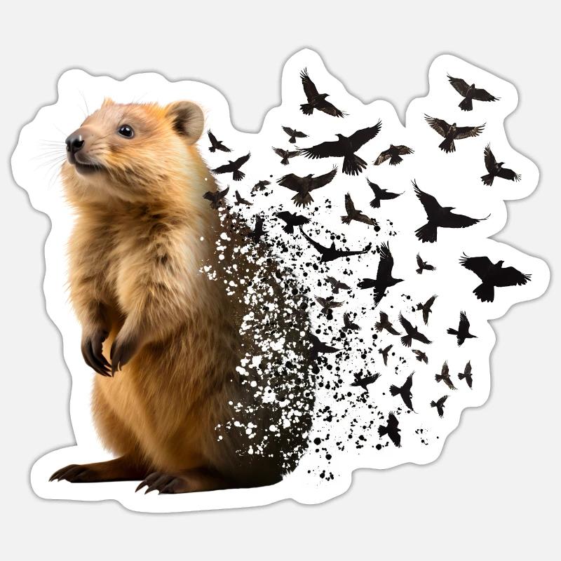 Quokka - Sticker taille S (10 x 10 cm) - blanc mat