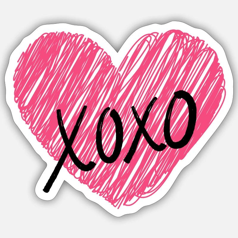 xoxo - Sticker taille S (10 x 10 cm) - blanc mat