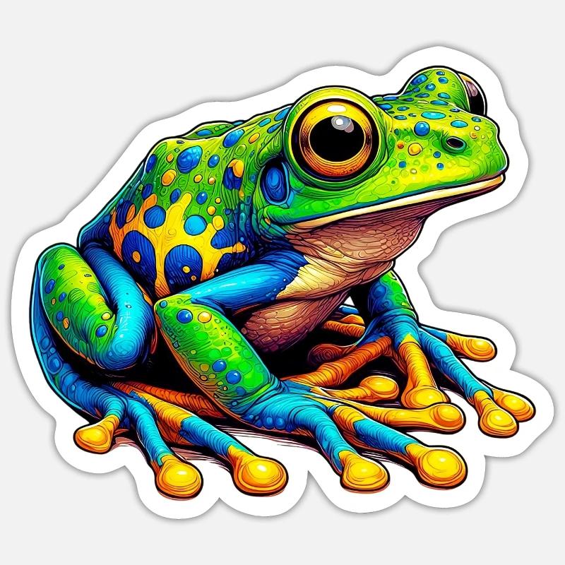 Frog - Sticker size S (10 x 10 cm) - white matte
