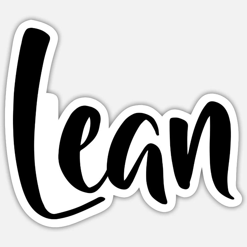 Name - Lean - Sticker Größe S (10 x 10 cm) - Mattweiß