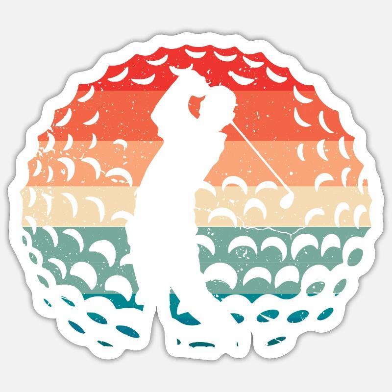 Golf Golfer - Sticker Größe S (10 x 10 cm) - Mattweiß