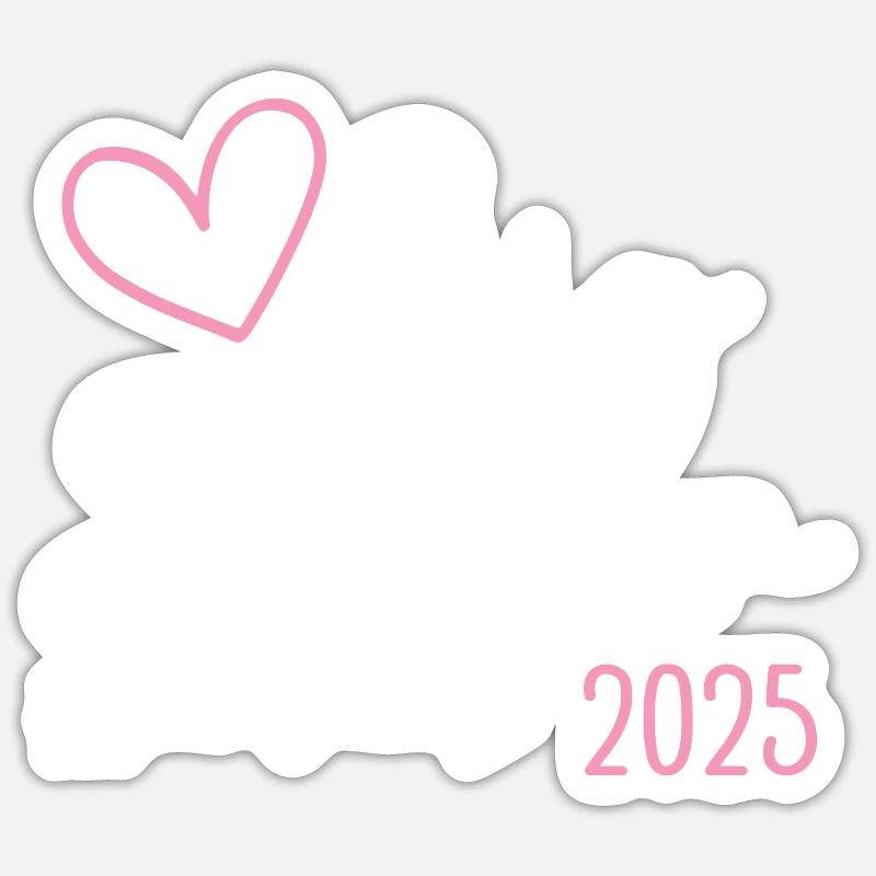 Ich werde große Schwester 2025 Mädchen Big Sister - Sticker Größe S (10 x 10 cm) - Mattweiß