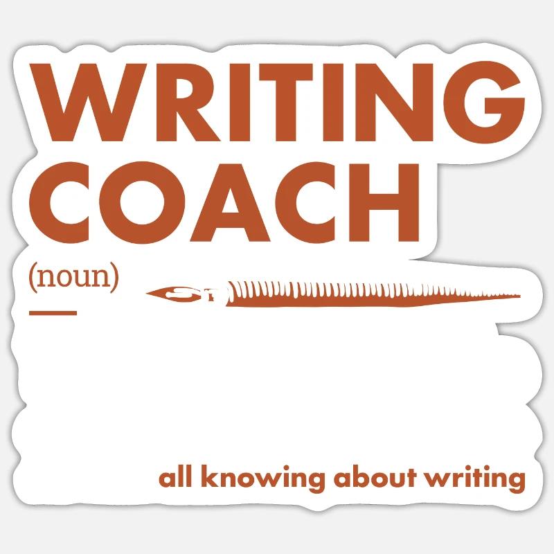 Writer Coach Definition Writing - Sticker Größe S (10 x 10 cm) - Mattweiß