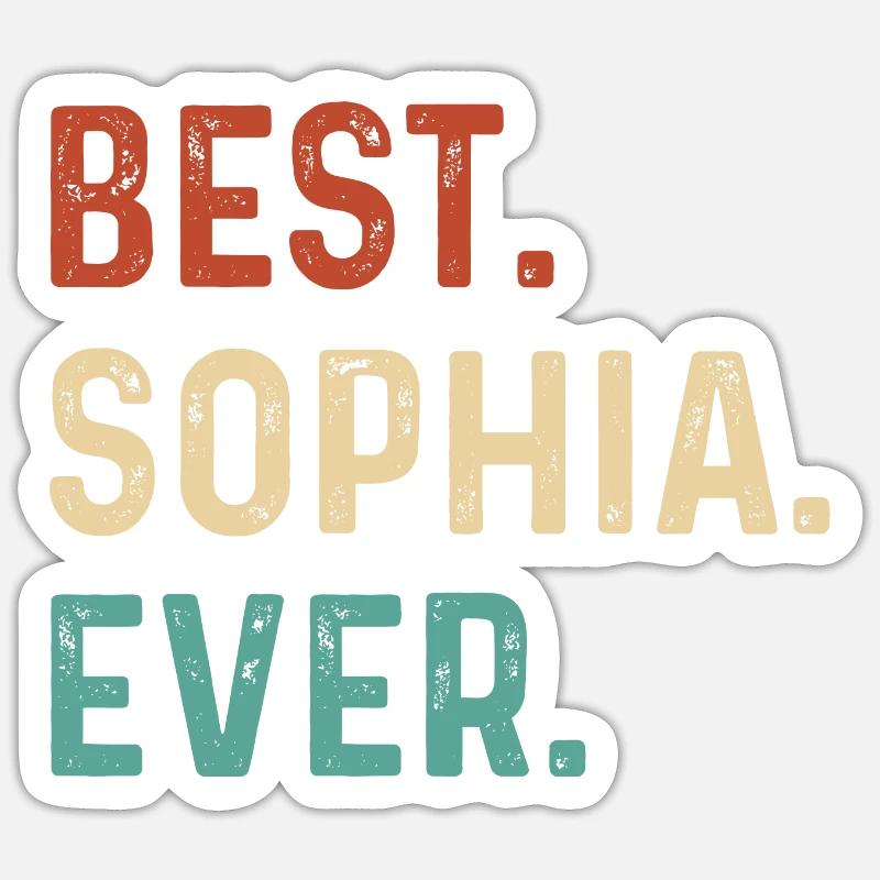 Nom de Sophia - Sticker taille S (10 x 10 cm) - blanc mat