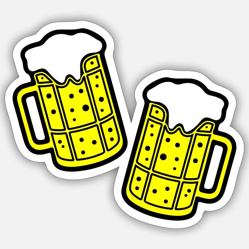 Bier Symbol Saufen - Sticker Größe S (10 x 10 cm) - Mattweiß